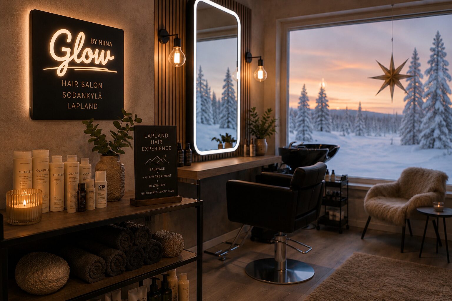 English-speaking hair salon in Lapland — balayage and glow treatments at Glow by Niina, Sodankylä