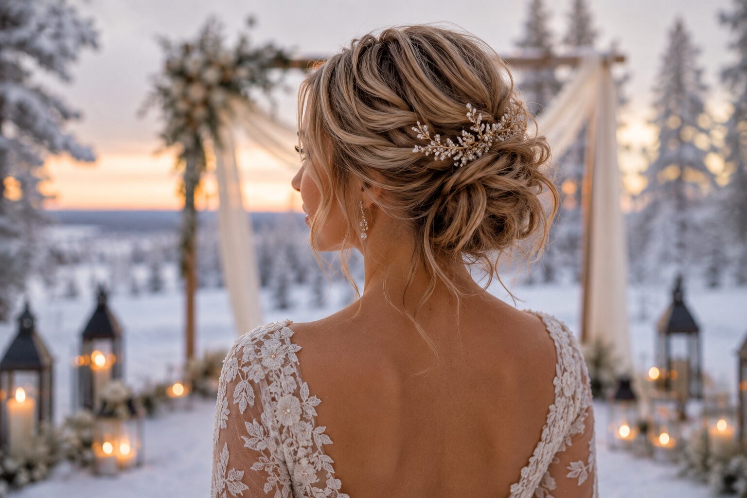 Bridal hair styling for a Lapland wedding — Glow by Niina, Sodankylä